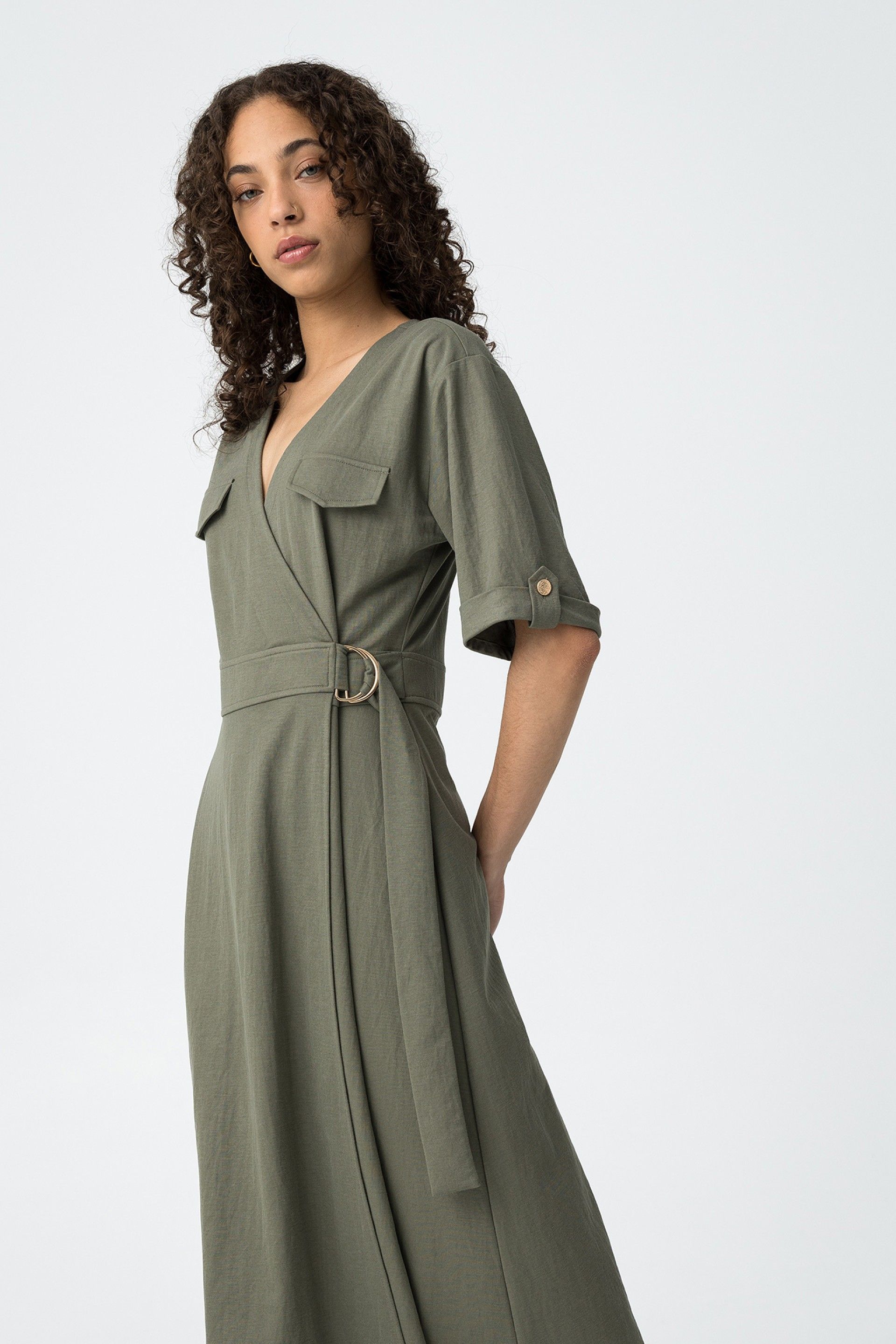 ABIGAIL WRAP DRESS - GREEN