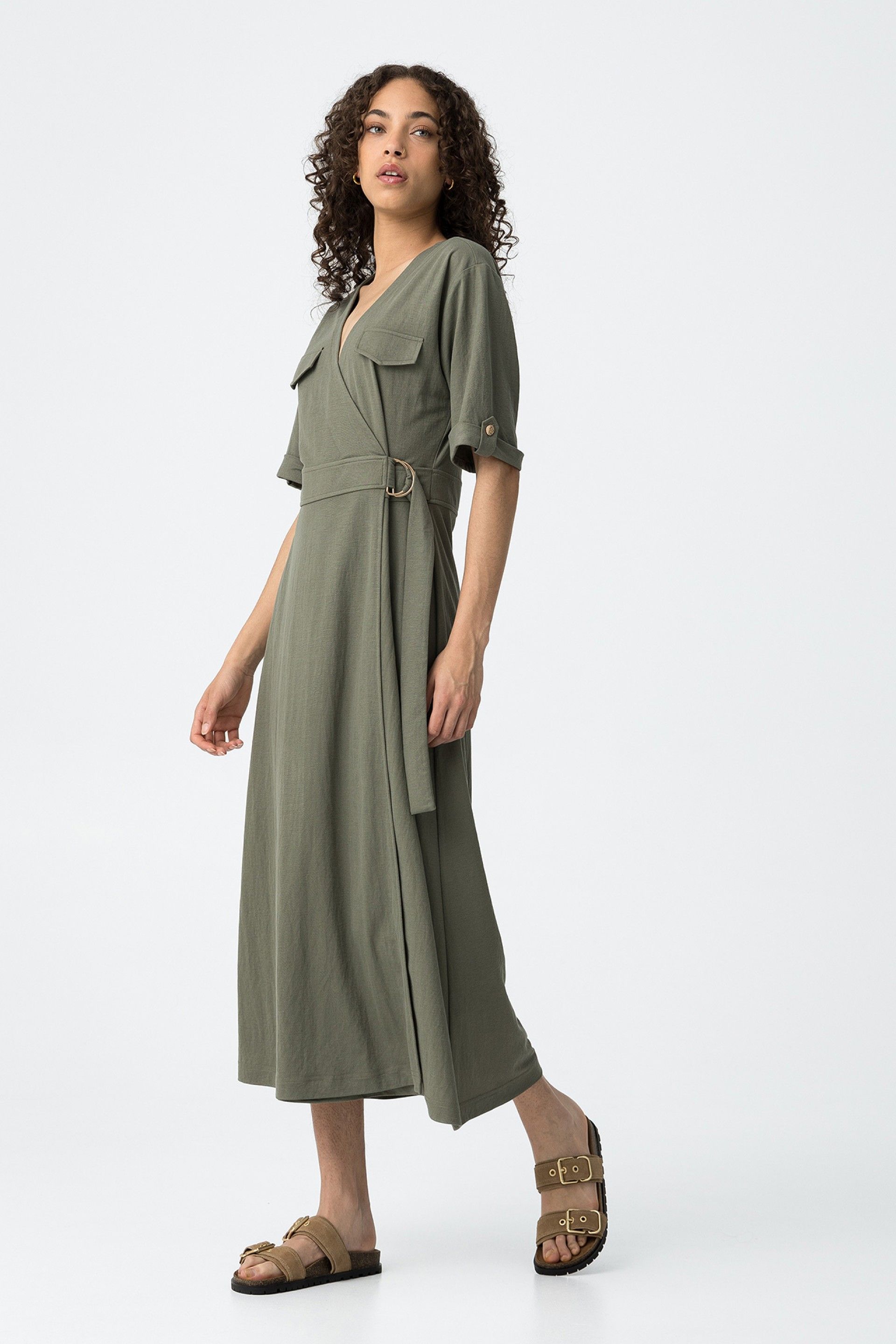 ABIGAIL WRAP DRESS - GREEN