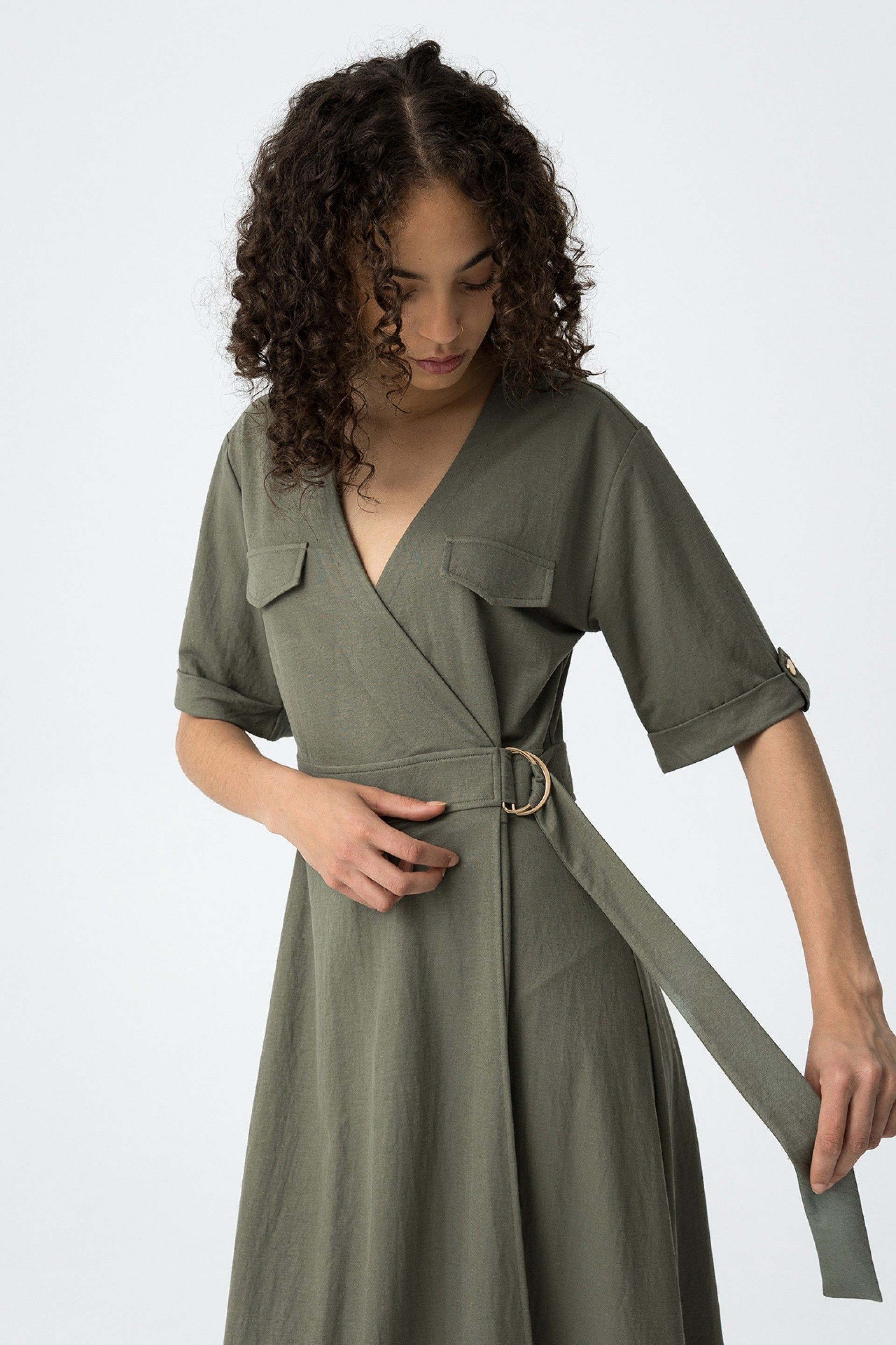 ABIGAIL WRAP DRESS - GREEN