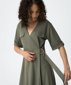 ABIGAIL WRAP DRESS - GREEN