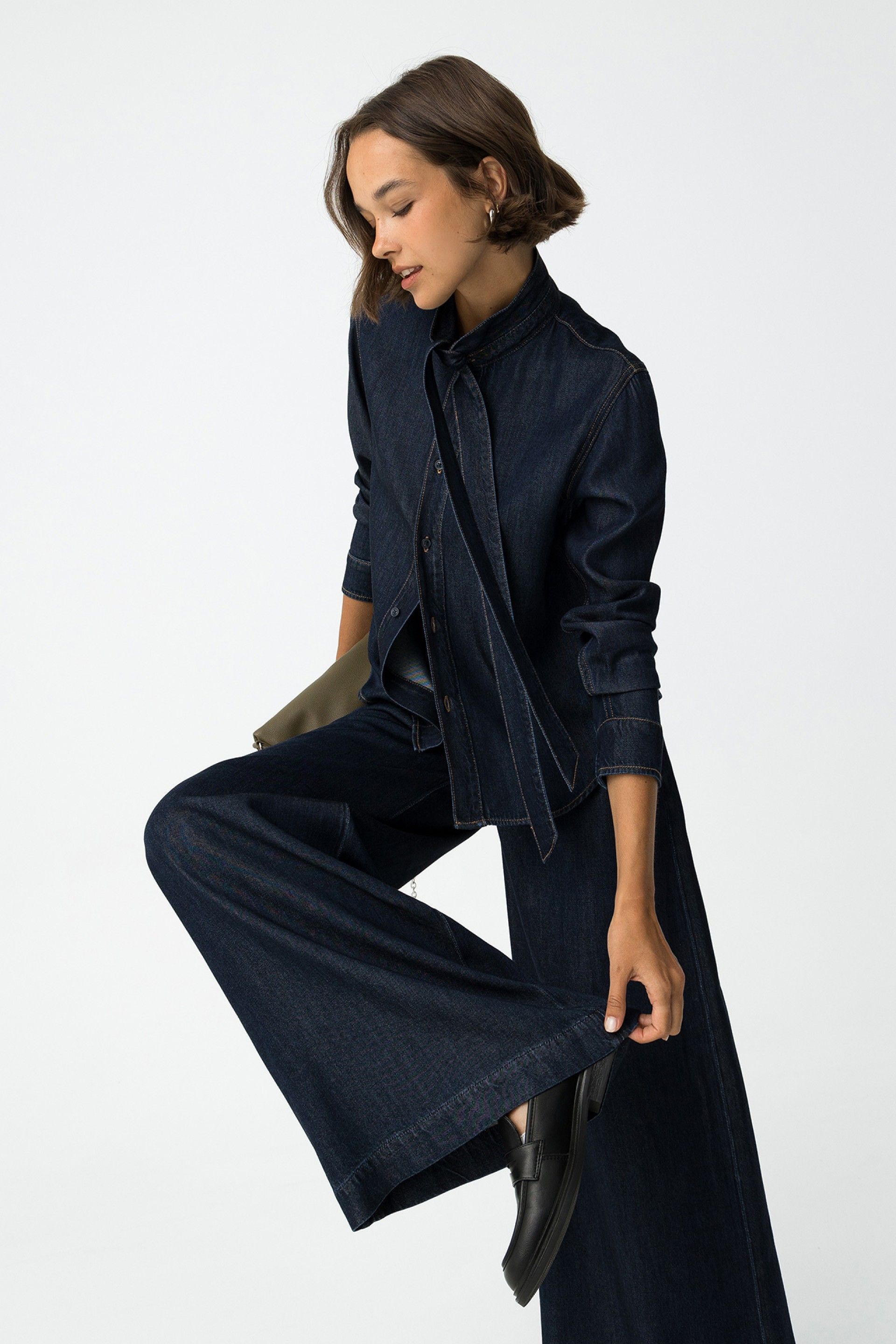 SIMONE BLOUSE - DARK BLUE DENIM