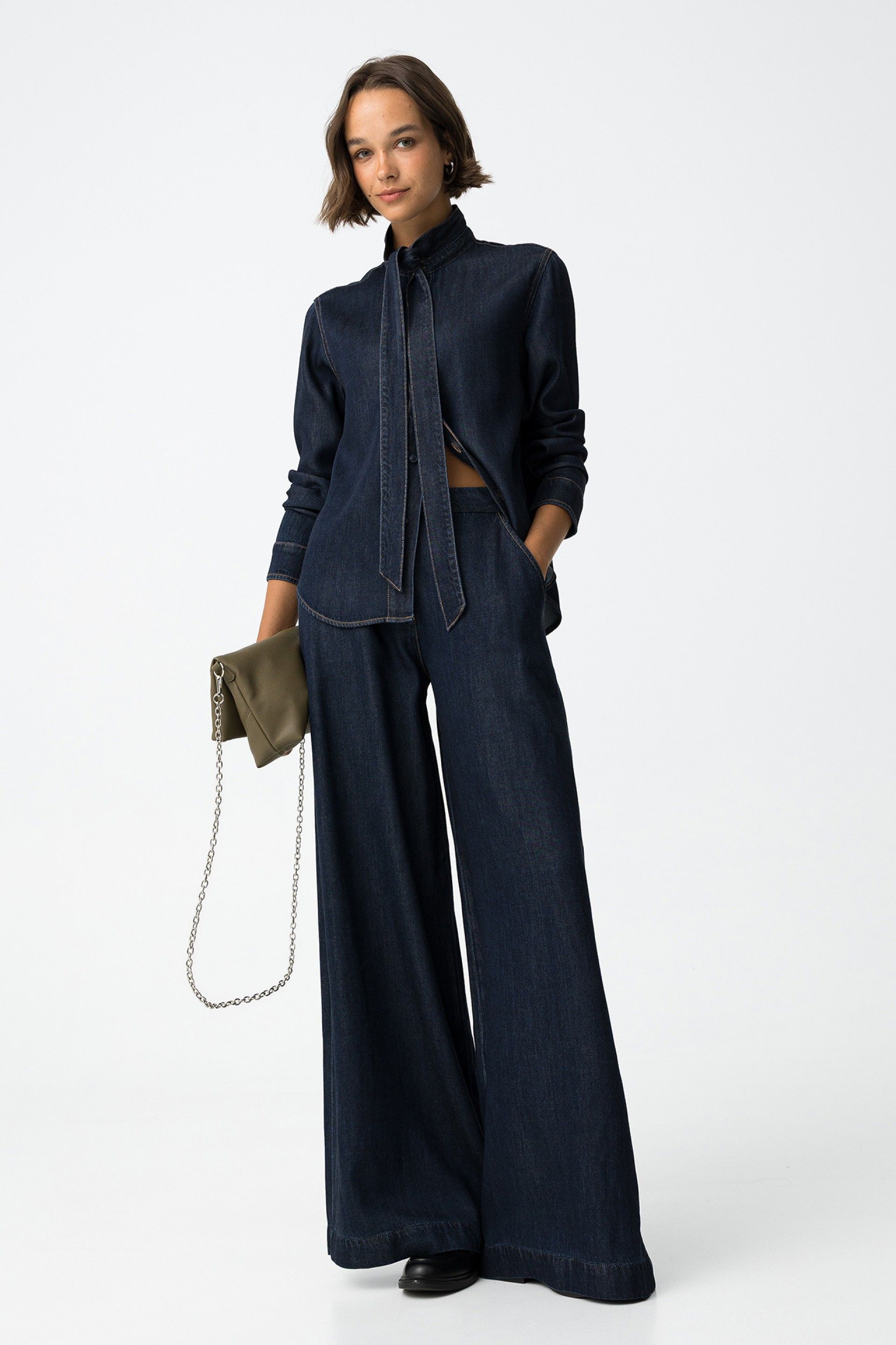 SIMONE BLOUSE - DARK BLUE DENIM