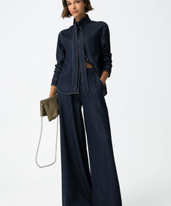 SIMONE BLOUSE - DARK BLUE DENIM