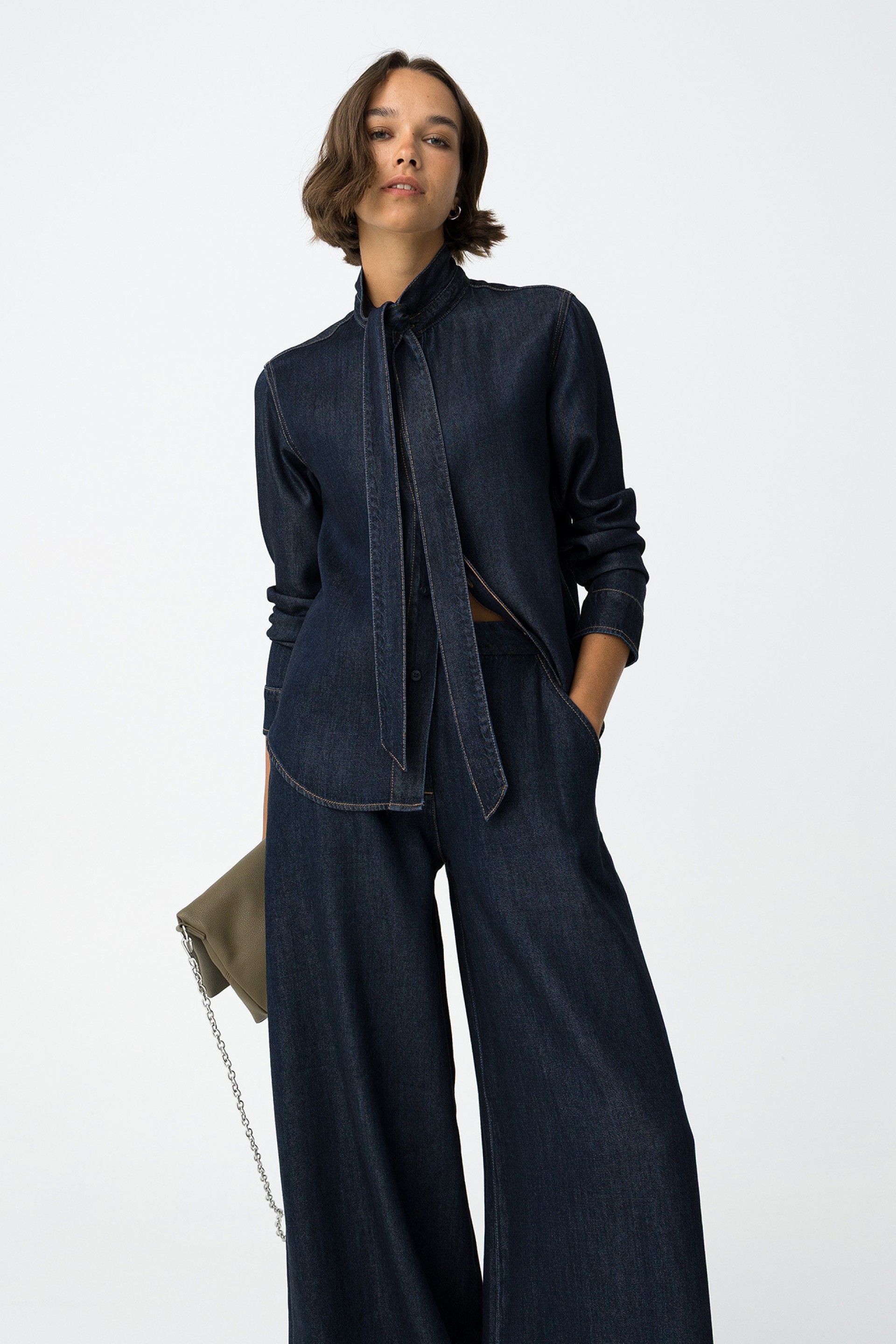 SIMONE BLOUSE - DARK BLUE DENIM