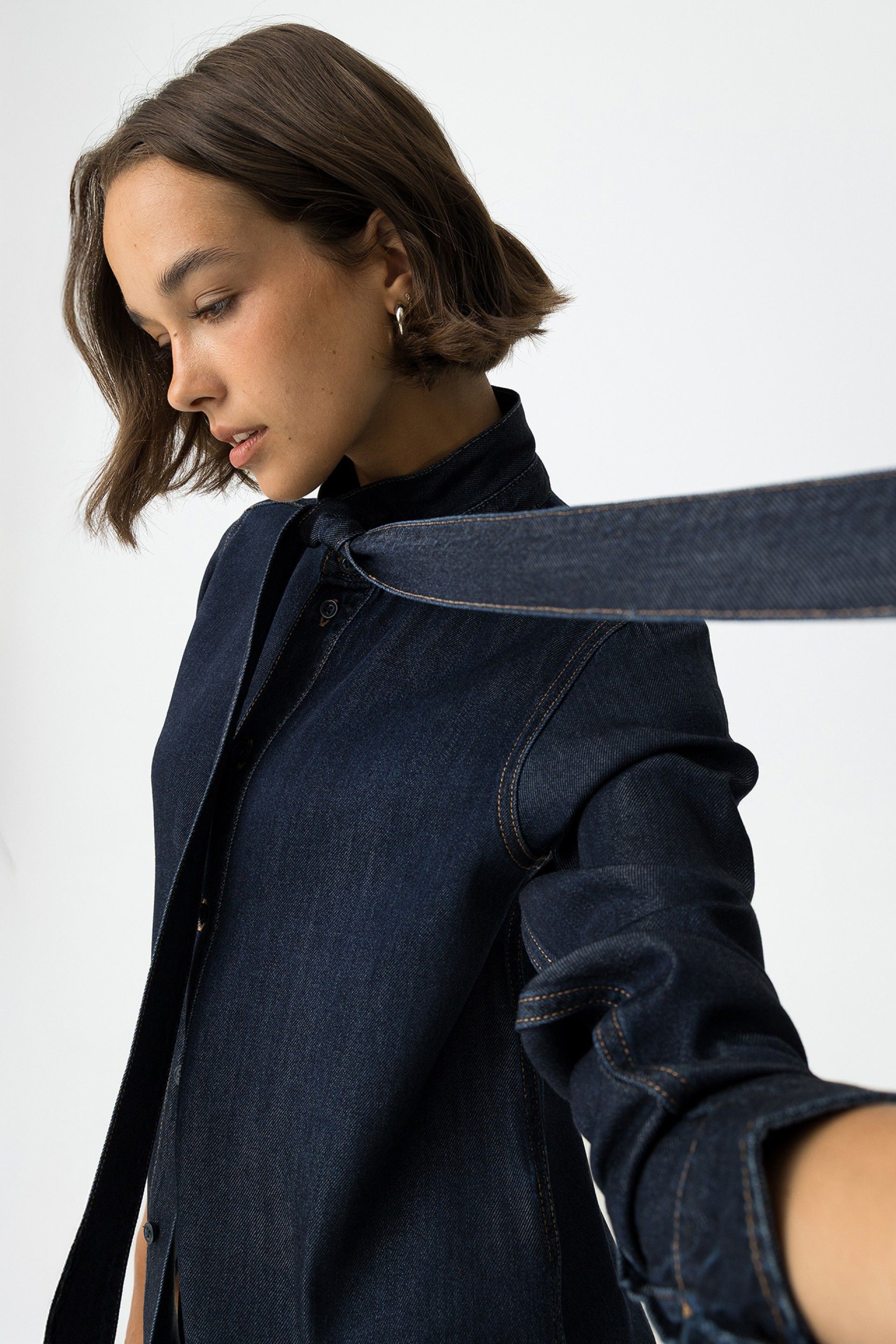 SIMONE BLOUSE - DARK BLUE DENIM
