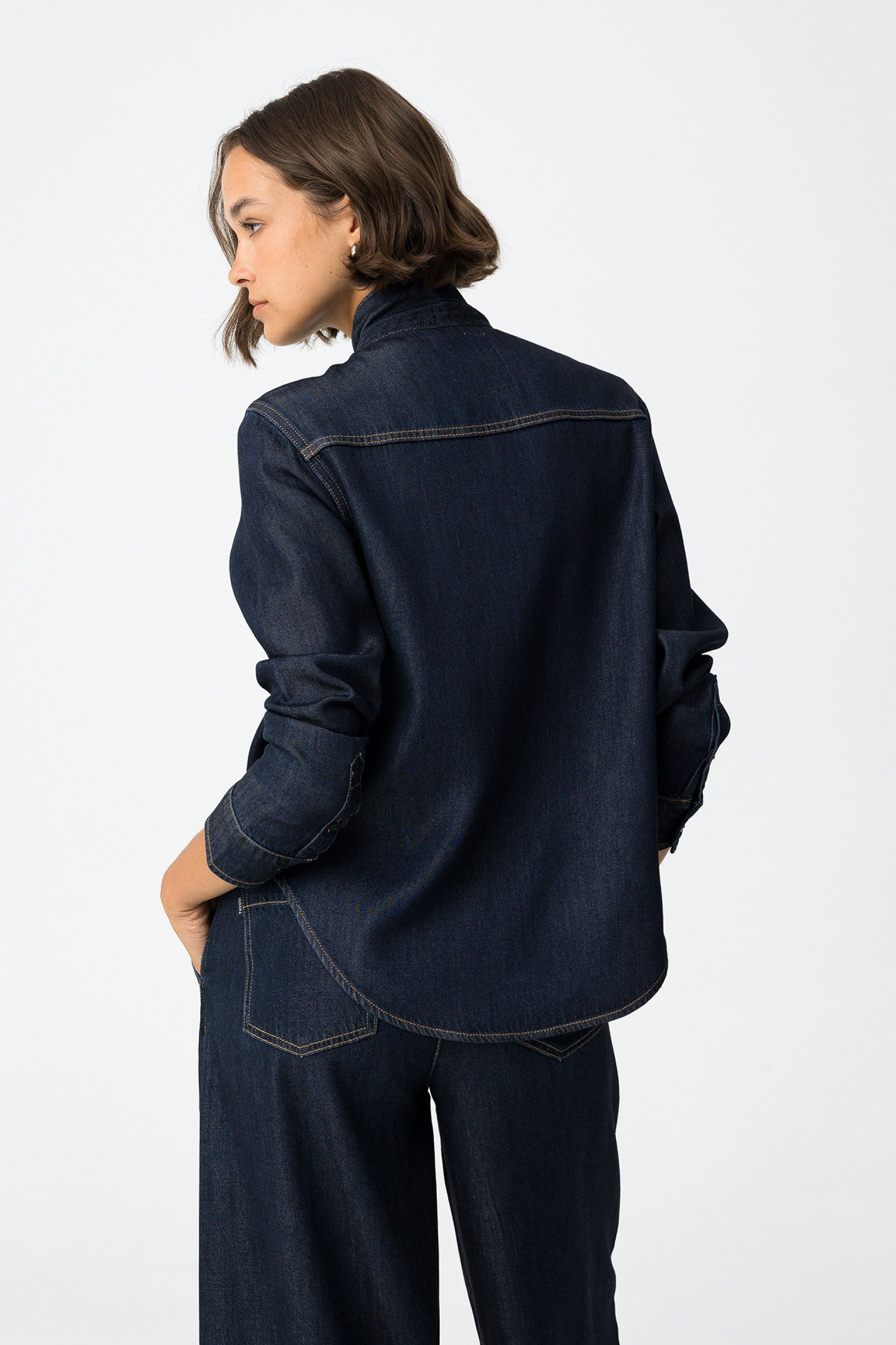 SIMONE BLOUSE - DARK BLUE DENIM