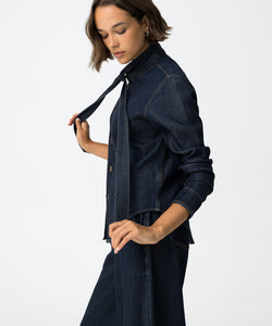 SIMONE BLOUSE - DARK BLUE DENIM