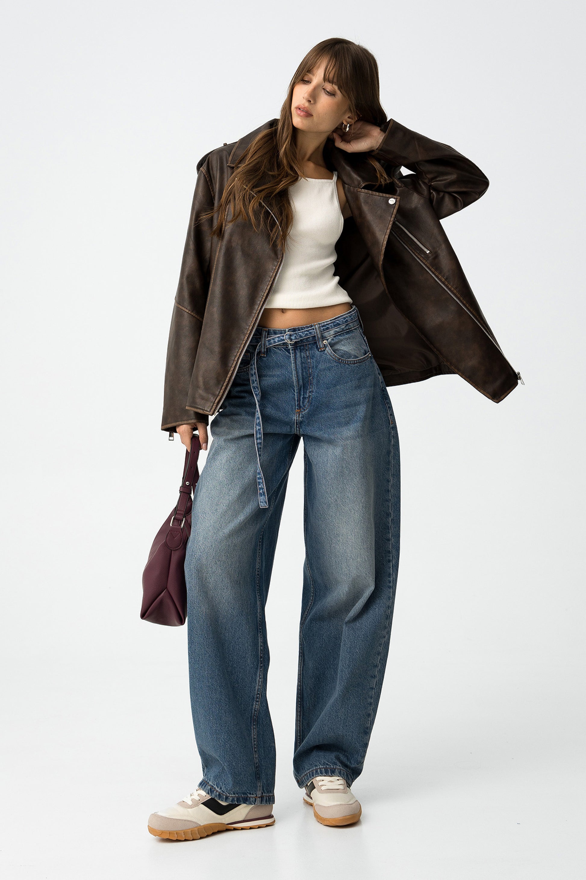 AVA BALLOON JEANS - MEDIUM BLUE DENIM