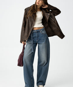 AVA BALLOON JEANS - MEDIUM BLUE DENIM