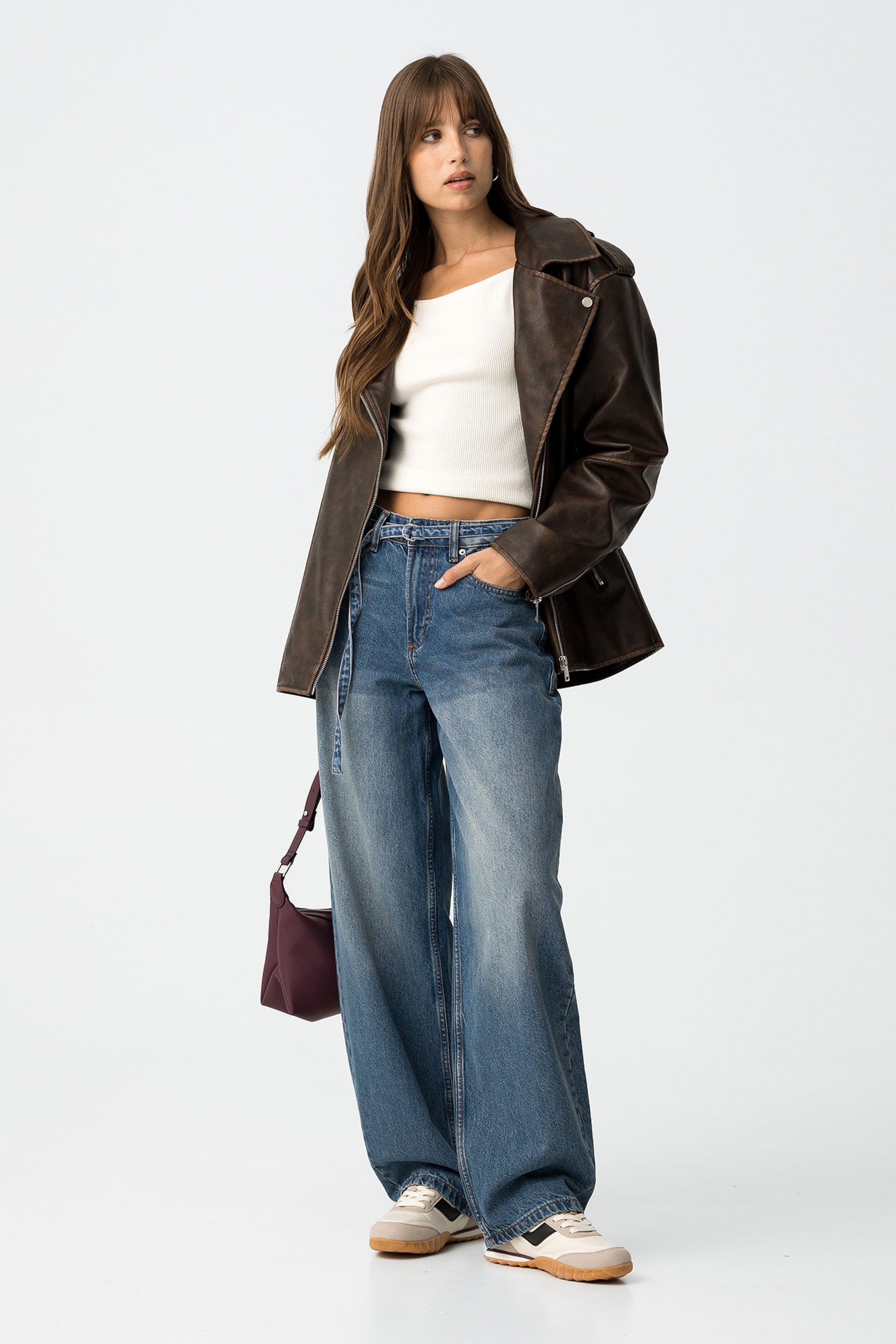 AVA BALLOON JEANS - MEDIUM BLUE DENIM