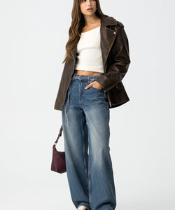 AVA BALLOON JEANS - MEDIUM BLUE DENIM