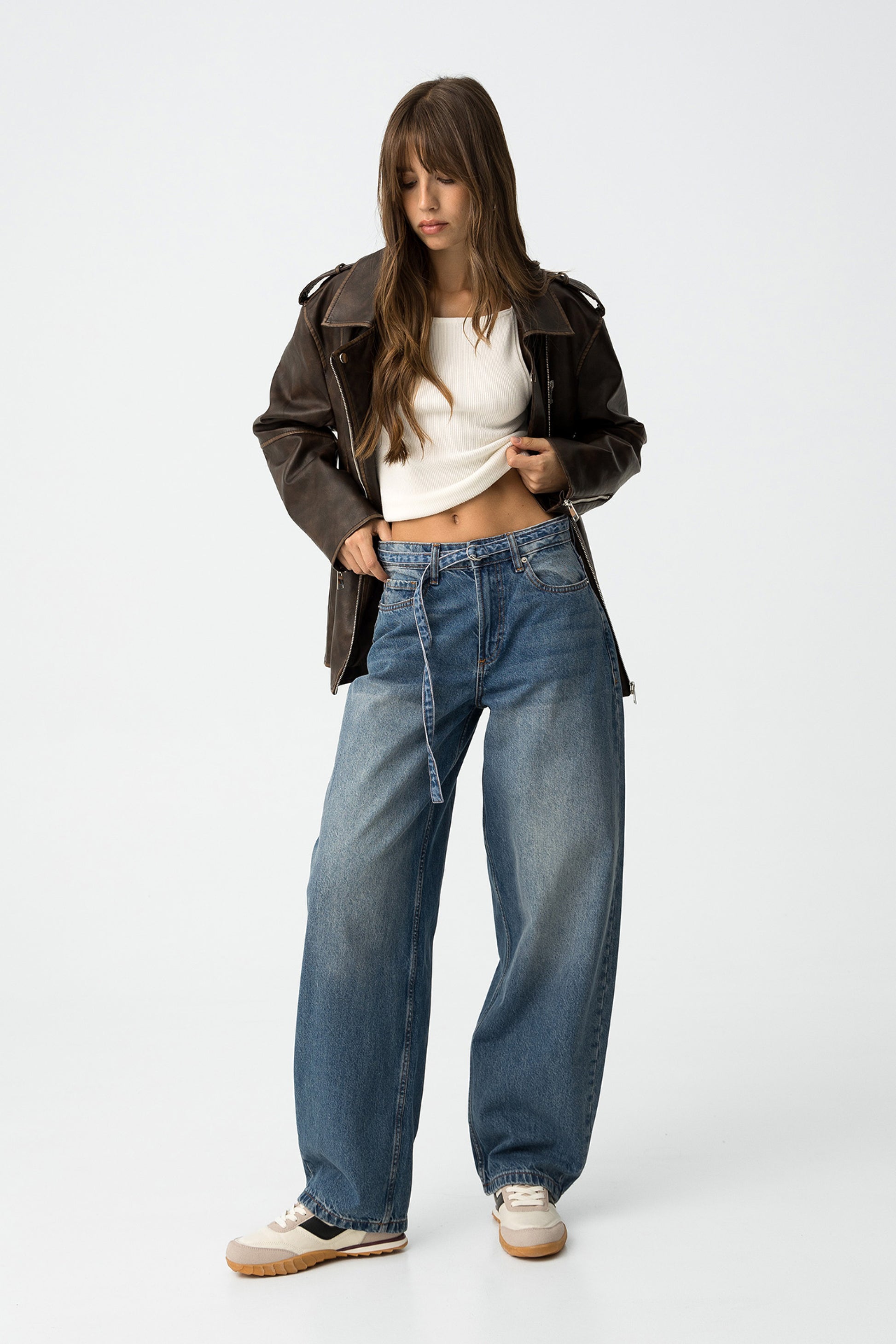 AVA BALLOON JEANS - MEDIUM BLUE DENIM