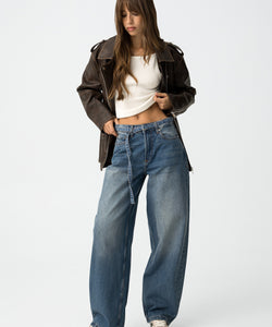 AVA BALLOON JEANS - MEDIUM BLUE DENIM