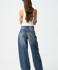 AVA BALLOON JEANS - MEDIUM BLUE DENIM