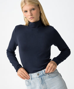 BILBAO BASIC TURTLENECK TOP - NAVY
