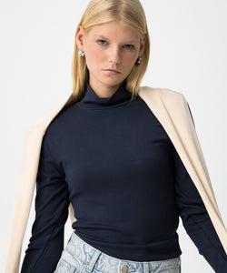 BILBAO BASIC TURTLENECK TOP - NAVY