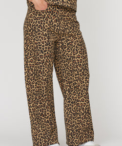 OWI WIDE LEG JEANS - LEOPARD