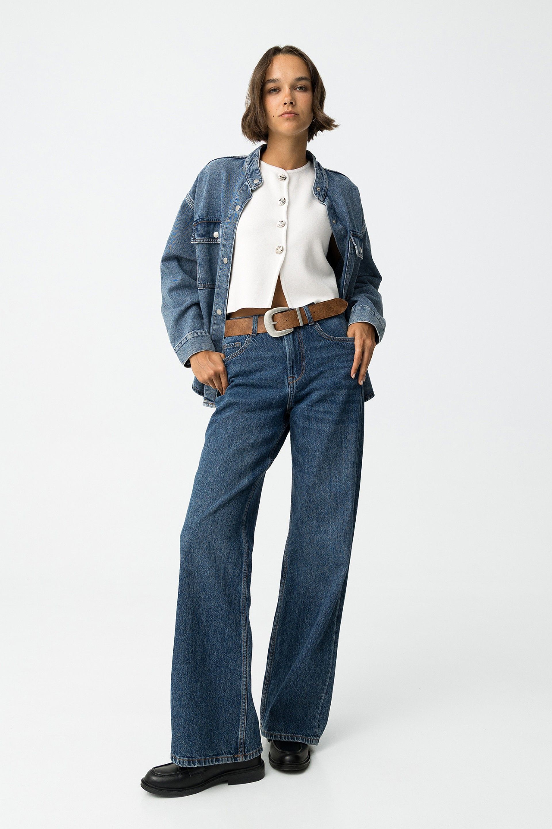 BONYE WIDE LEG JEANS - MEDIUM BLUE