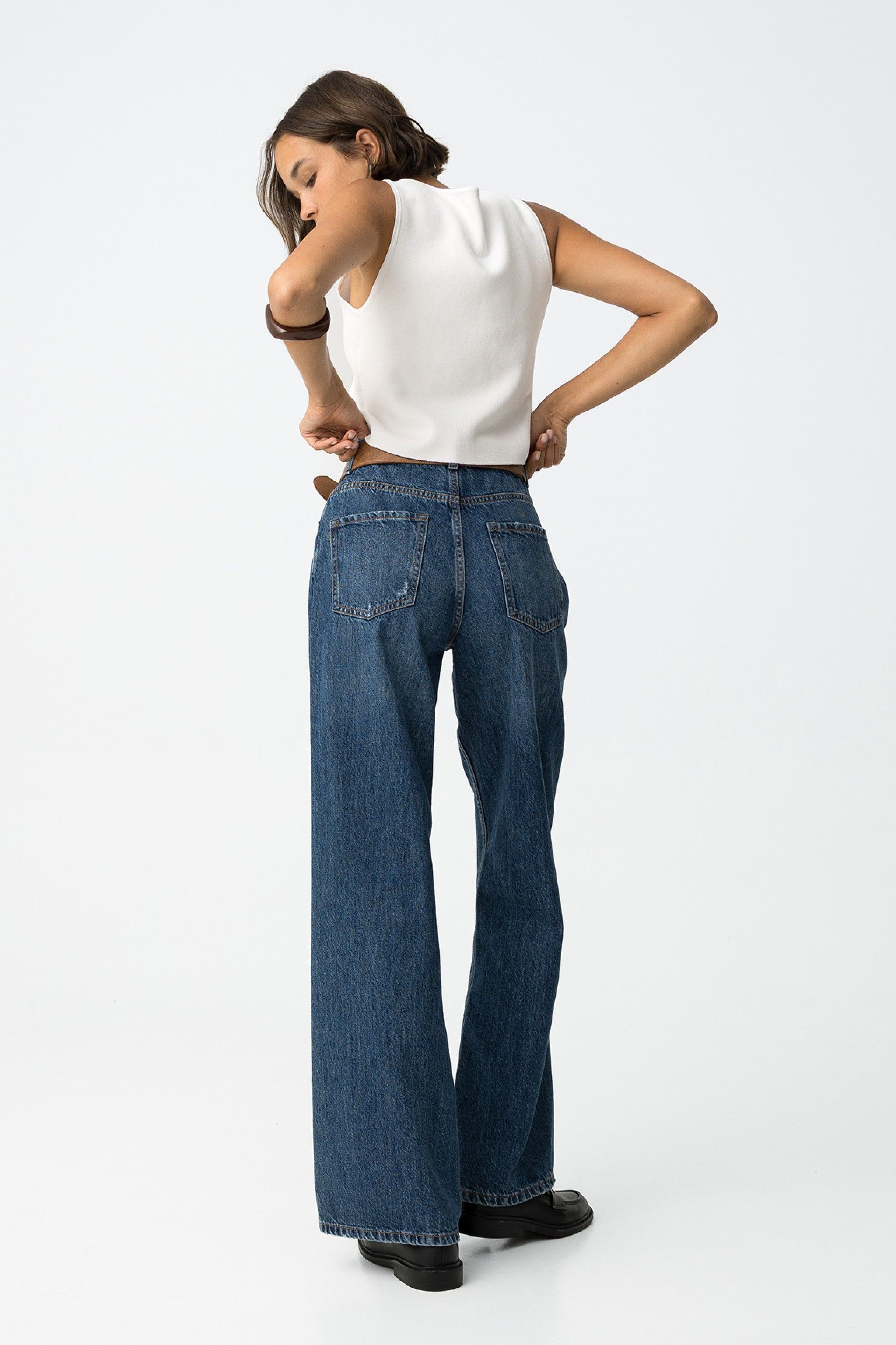 BONYE WIDE LEG JEANS - MEDIUM BLUE