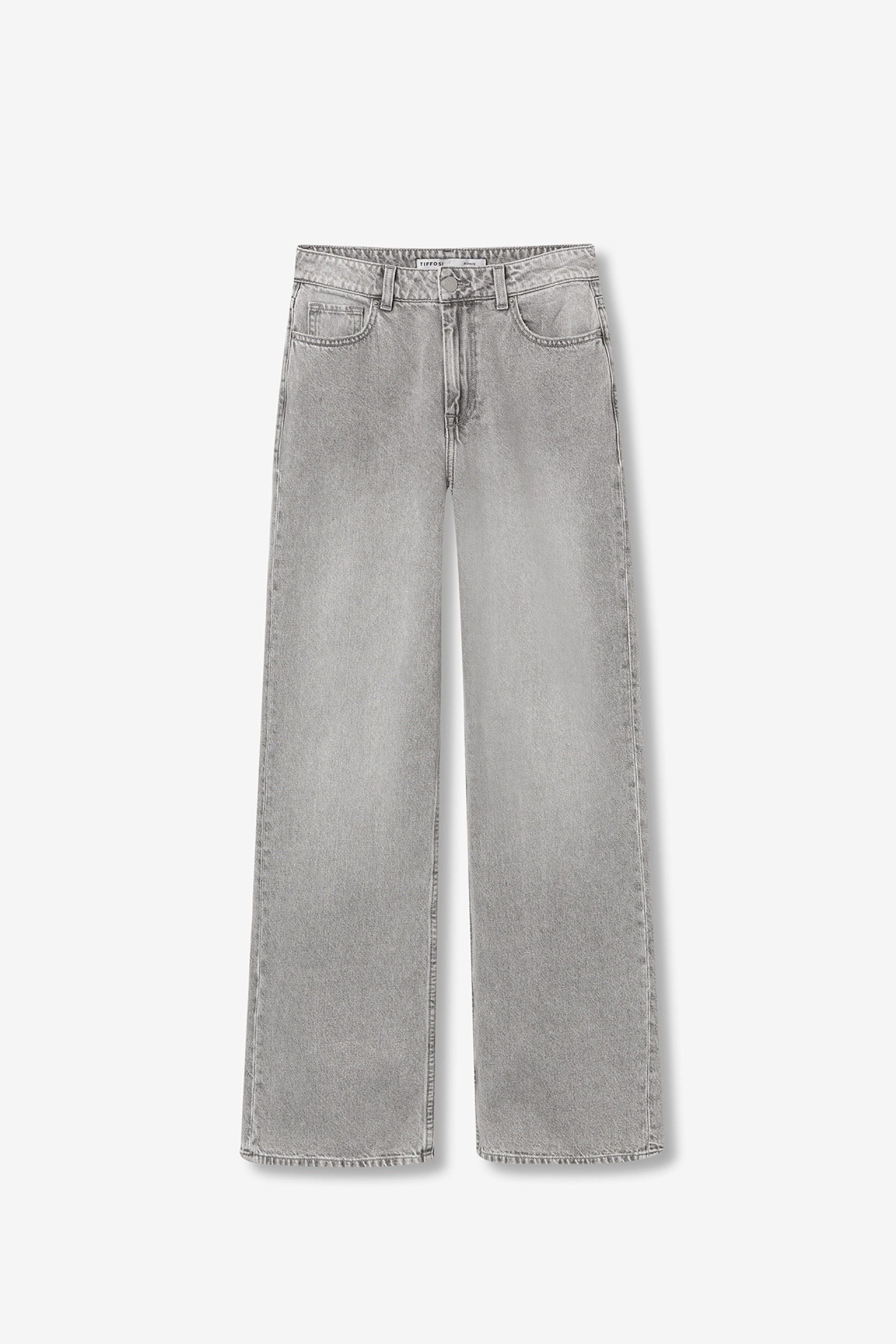 BONYE WIDE LEG JEANS - LIGHT GREY