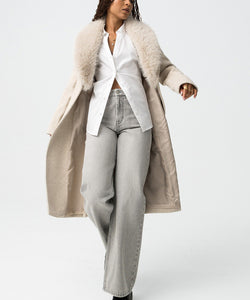 BONYE WIDE LEG JEANS - LIGHT GREY