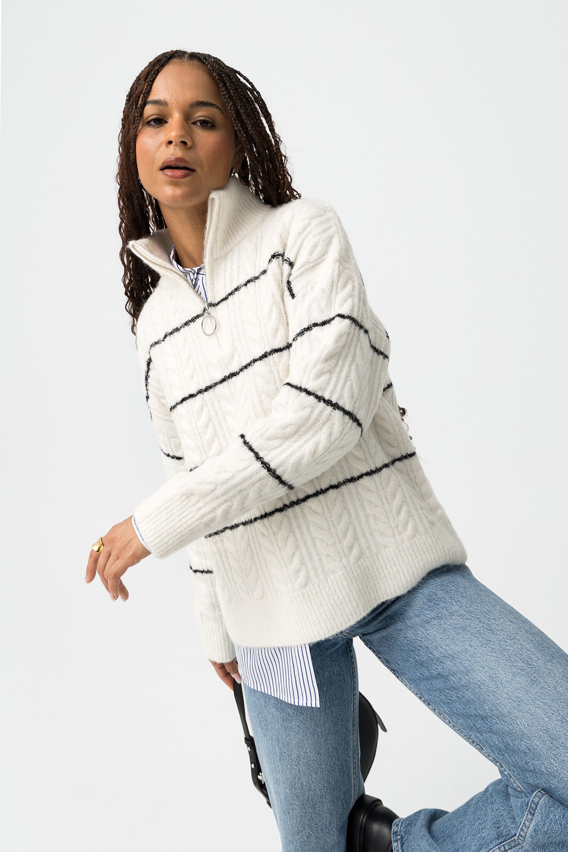 AEON ZIPPER PULLOVER - BIRCH