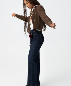 BONYE WIDE LEG JEANS - DARK BLUE