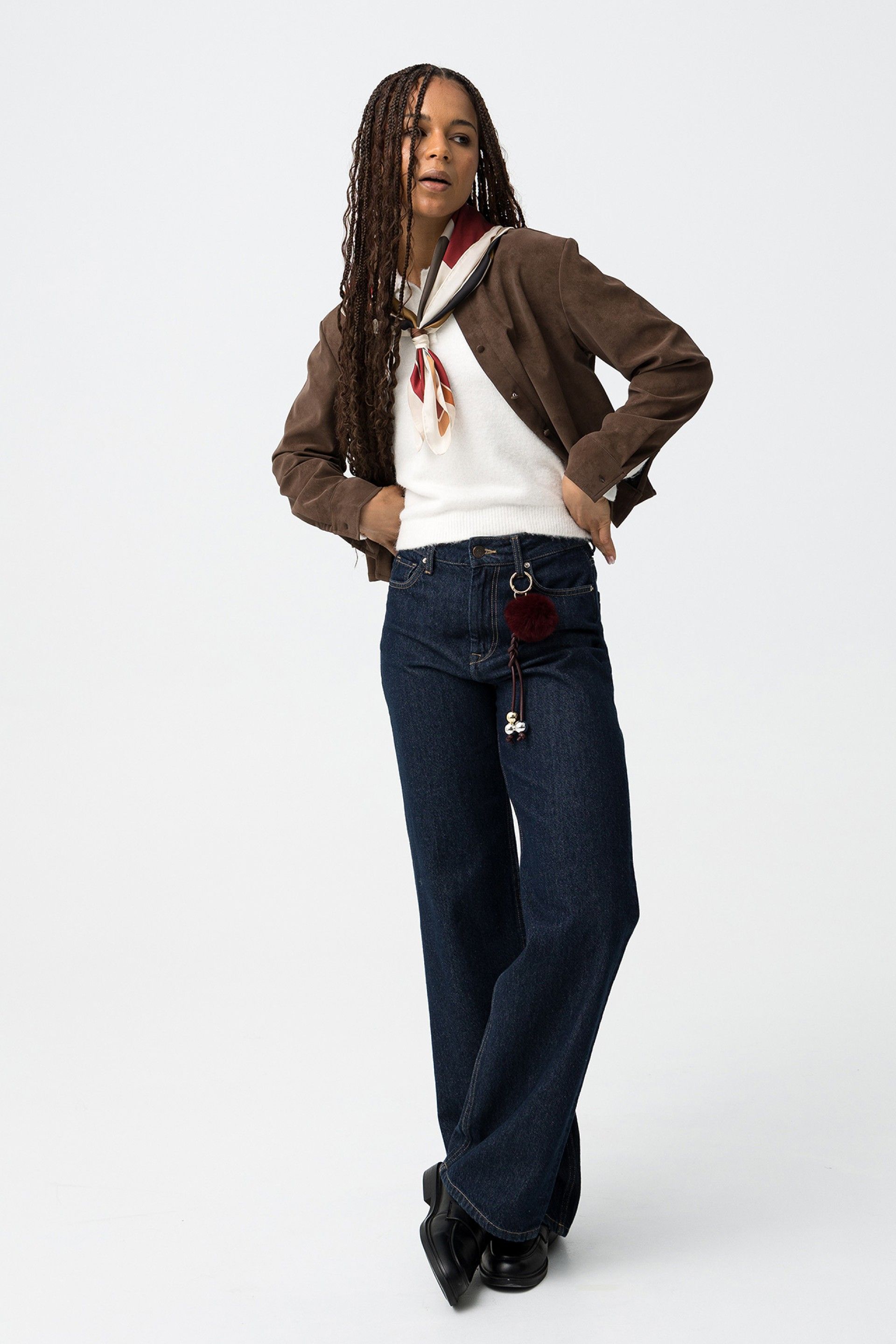 BONYE WIDE LEG JEANS - DARK BLUE