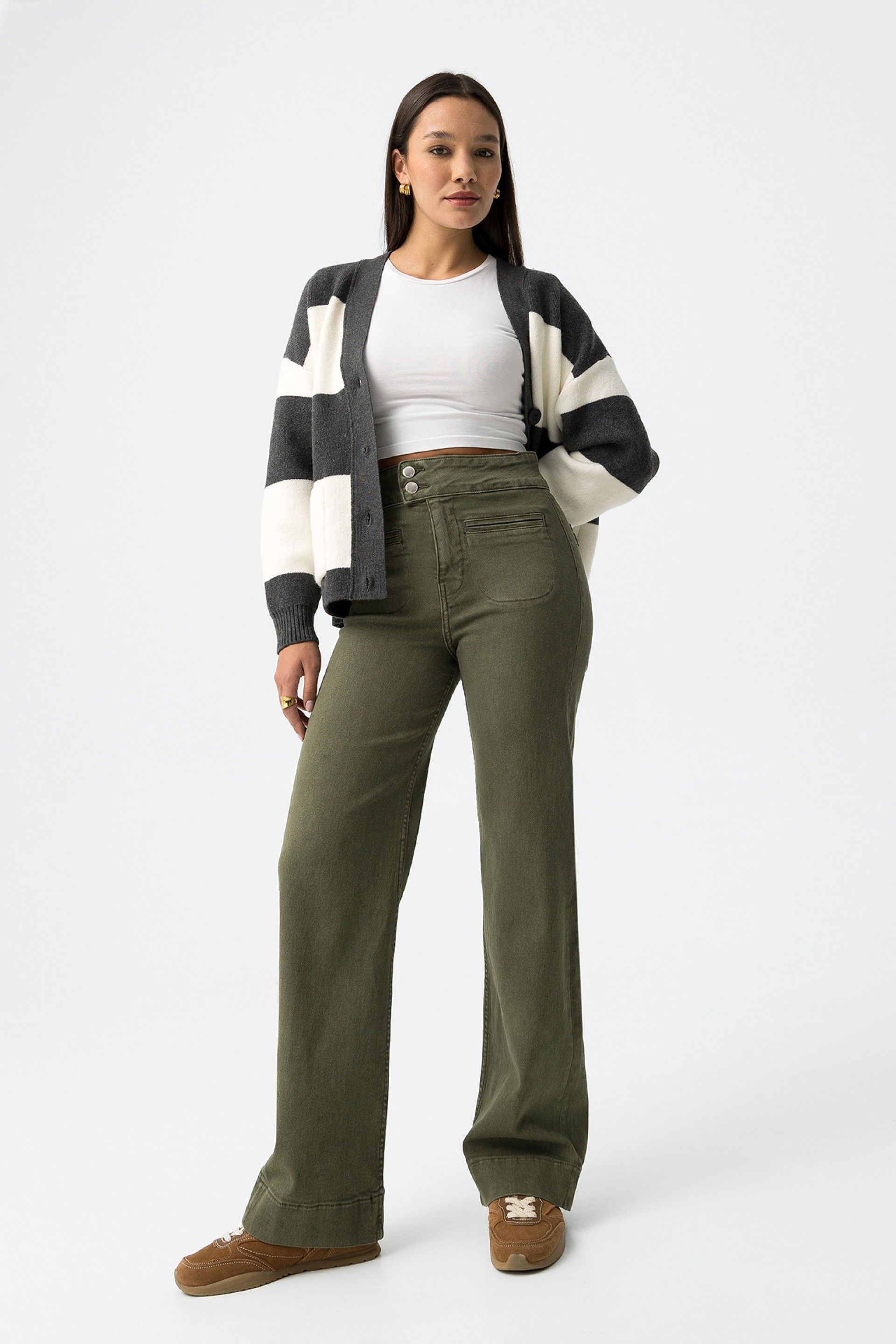OLIVIA JEANS - OLIVE GREEN
