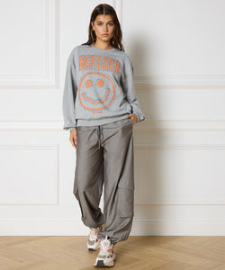 REFINED DEPARTMENT | VIKKI WOVEN GREY PANTS - LIGHT GREY