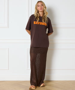 REFINED DEPARTMENT | JASMIJN LACE SKIRT - BROWN