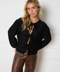 REFINED DEPARTMENT | POM BLOUSE - BLACK