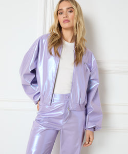 REFINED DEPARTMENT | MILEY WOVEN BOMBER - LILAC