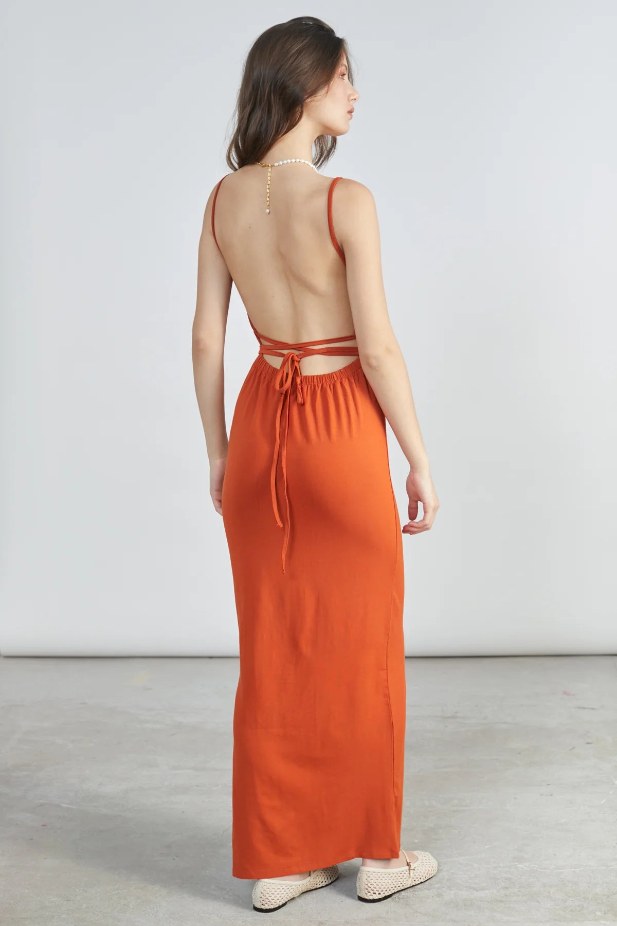 RUSTIC SINGLET DRESS - BURNT ORANGE