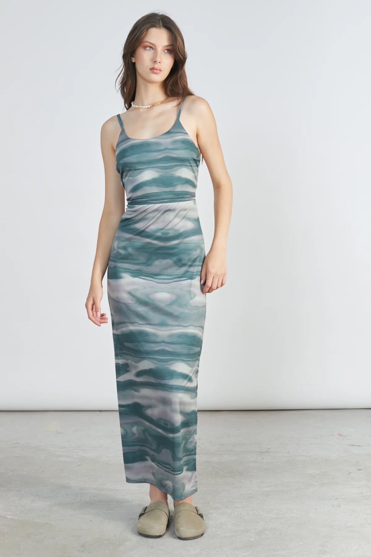 WATERY SINGLET DRESS - OCEAN GREEN