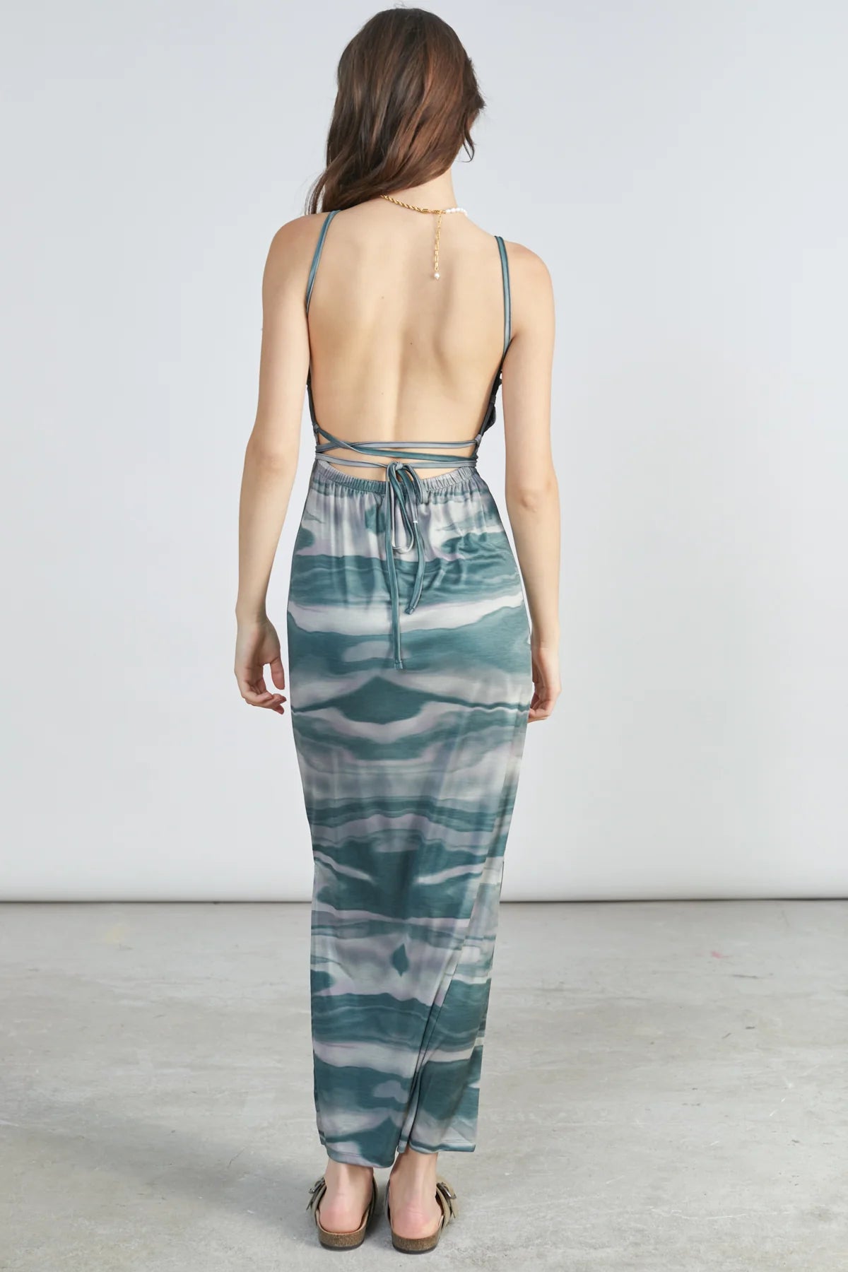 WATERY SINGLET DRESS - OCEAN GREEN