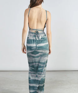 WATERY SINGLET DRESS - OCEAN GREEN