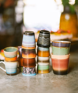 HKliving | 70S CERAMICS: ESPRESSO MUGS - RETRO (SET OF 4