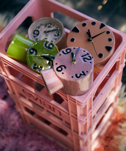 HKliving | RETRO CERAMIC CLOCK - PINK