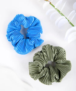 JANINE SCRUNCHIE - BLUE & GREEN