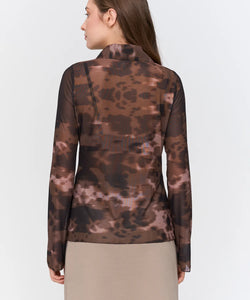 COWBOY MESH BLOUSE - BROWN