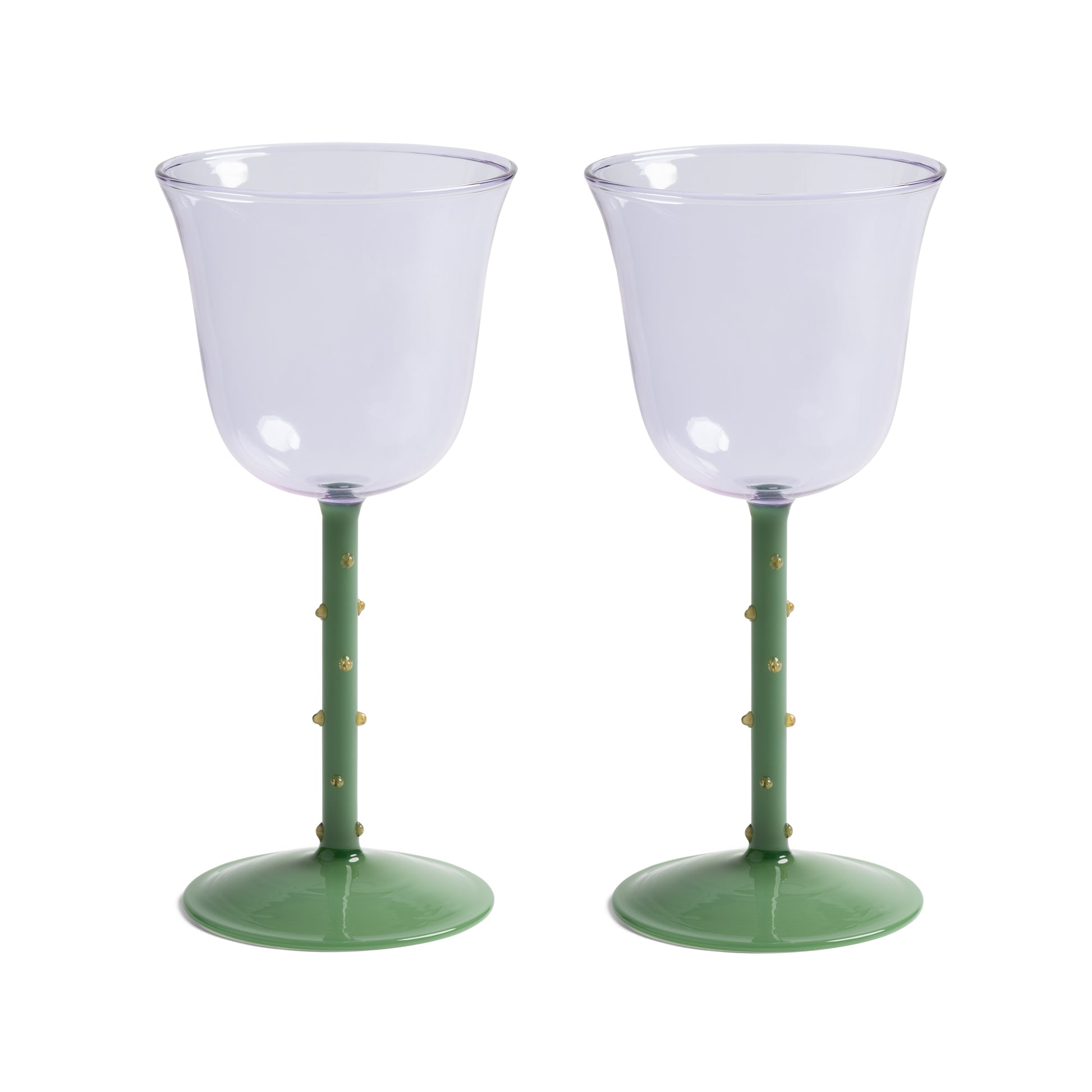 &k | WINE GLASS DOT - PURPLE (SET OF 2)