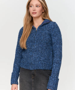 CHUNKY KNIT CARDIGAN  - BLUE