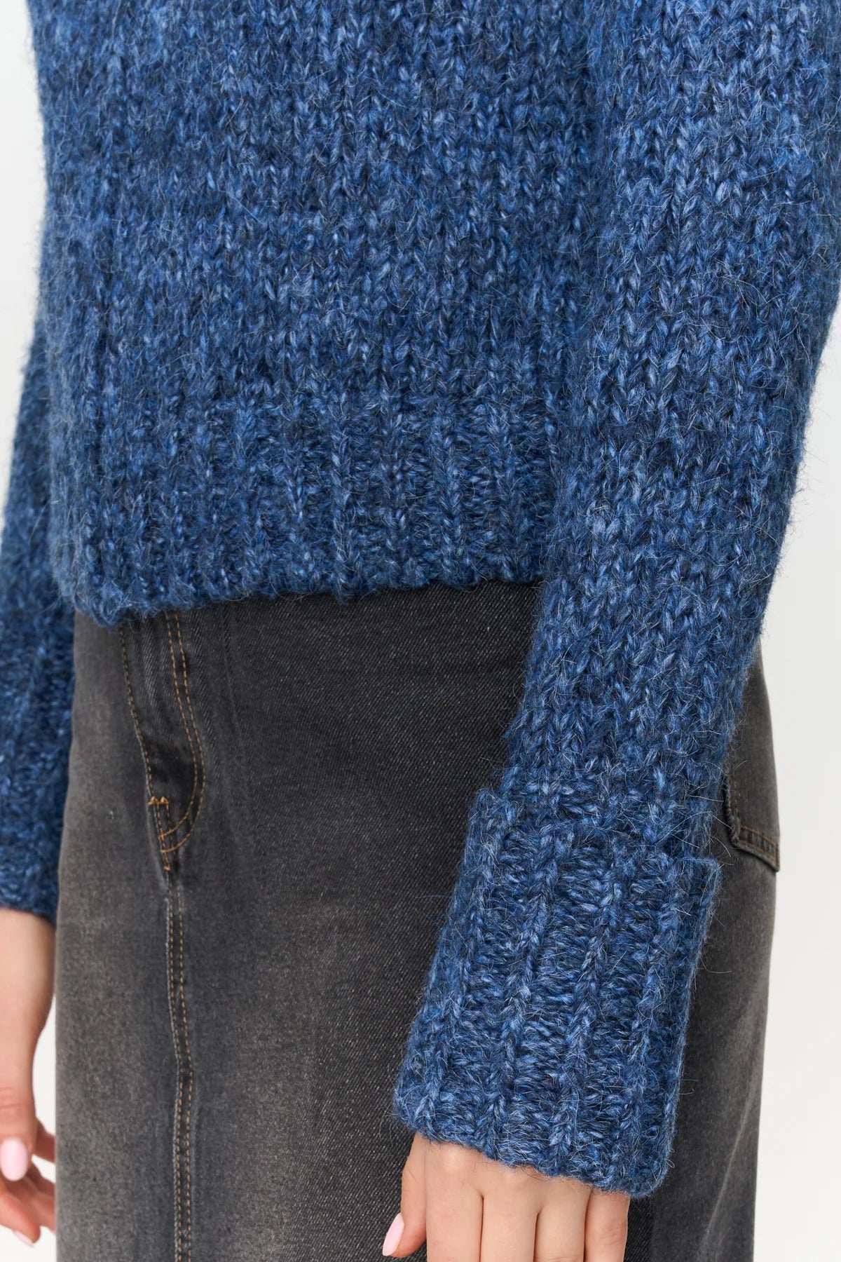 CHUNKY KNIT CARDIGAN  - BLUE