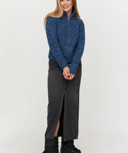 CHUNKY KNIT CARDIGAN  - BLUE