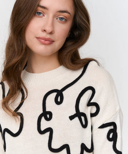 MOEMO SKETCH PULLOVER - WHITE