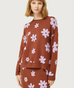 COMPAÑÍA FANTASTICA | FLOWER POWER PULLOVER - BROWN & LILAC