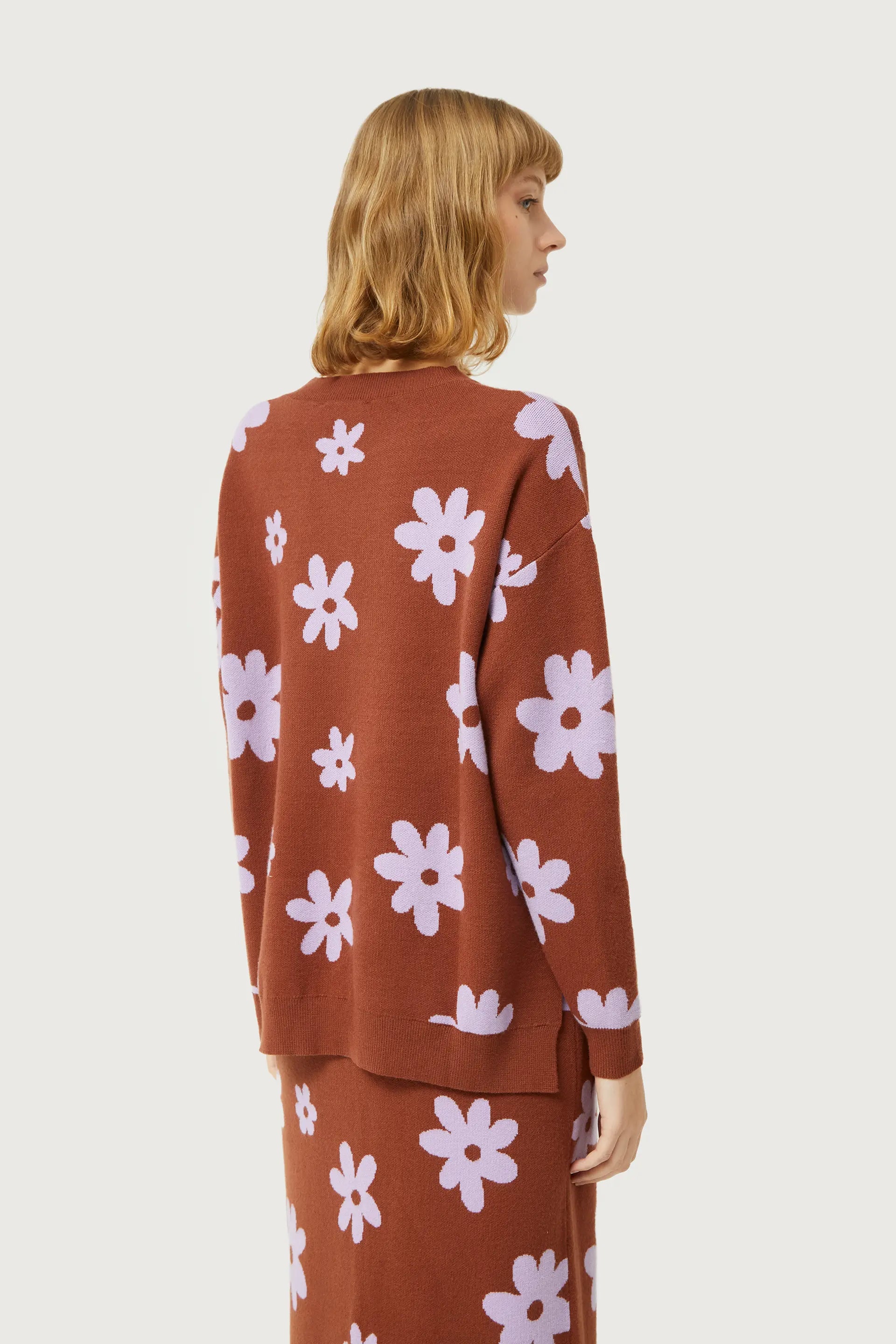 COMPAÑÍA FANTASTICA | FLOWER POWER PULLOVER - BROWN & LILAC