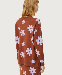 COMPAÑÍA FANTASTICA | FLOWER POWER PULLOVER - BROWN & LILAC