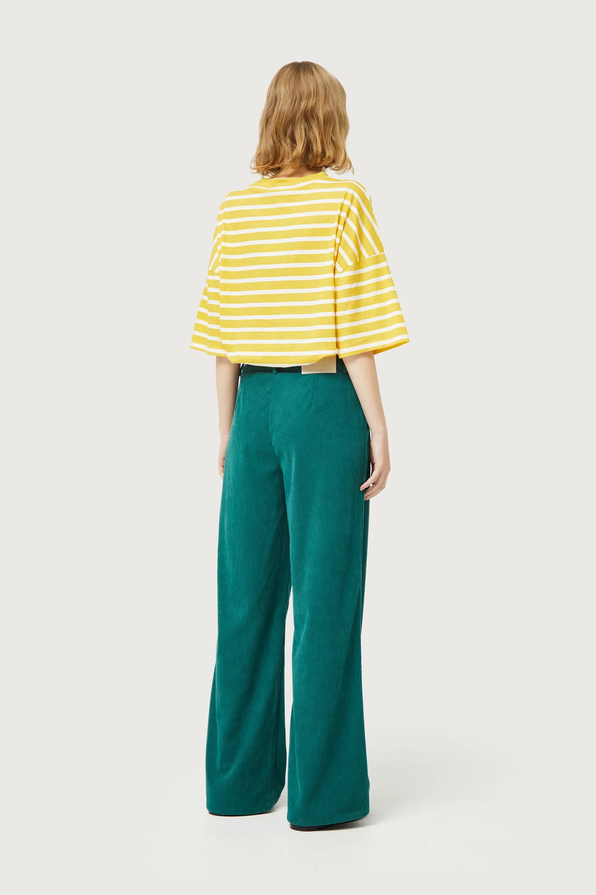 CORDUROY TROUSERS - TURQUOISE